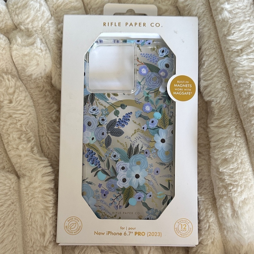 New Rifle Paper Co. iPhone 15 Pro Max MagSafe Garden Party Blue Floral PhoneCase